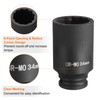sourcing map 12-Point Deep Impact Socket 1/2 Inch Drive 34mm