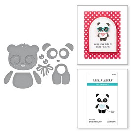 Spellbinders Dancin' Birthday Panda Etched Dies, Metal