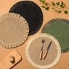 FunWheat Burlap Round Braided Placemats Set of 6 for Dining