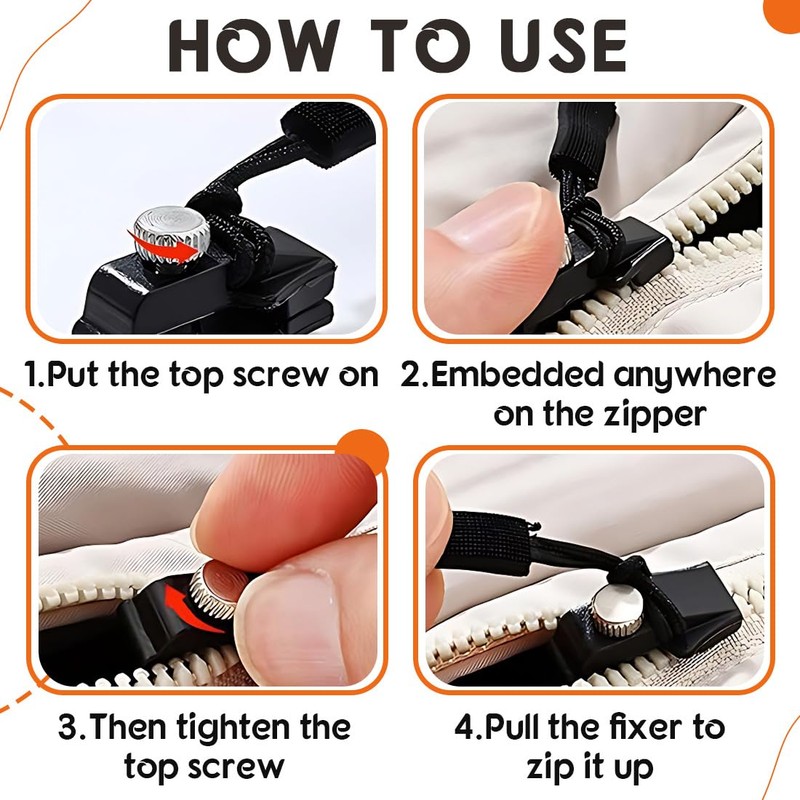 Universal Zip Repair Kit, Removable Replacement Zipper for Zip, Zip