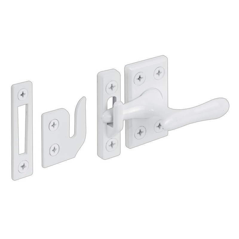 Prime-Line H 3836 Casement Lock, White, 3 Keepers, Screws (1