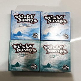 STICKY BUMPS Set of 4 Sticky Bumps Surf Wax, Surfboard Wax, Surfboard Anti-Slip, 2 Cool (For Spring and Autumn) & 2 BASE COAT (Primer)