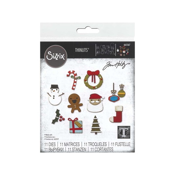 Sizzix Thinlits Die Set 11PK Christmas Minis by Tim Holtz,