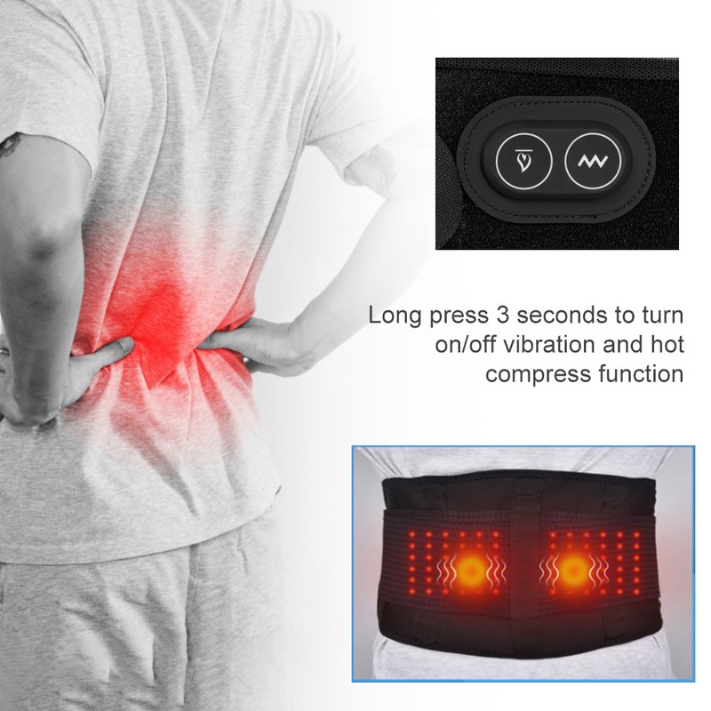 Electric Waist Back Belt Heat Therapy Massage Lumbar Brace Support