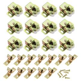 sourcing map 12Pcs Cabinet Latch Double Roller Catches, Cabinet Door Latch Lock Stop Catch Clamp Closer Magnetic Hardware for Cabinet Cupboard Kitchen Closet Door, Multicolor