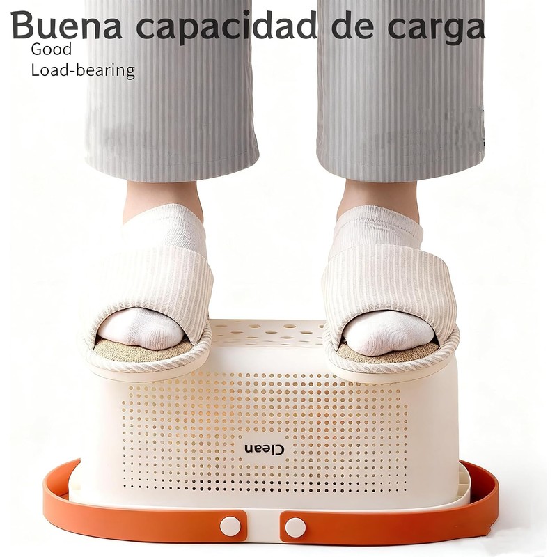 Canasta para Baño de Plástico, 2 piezas con Asa, Portátil,
