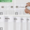 eachope White No Hook Shower Curtain with Snap-in Fabric Liner