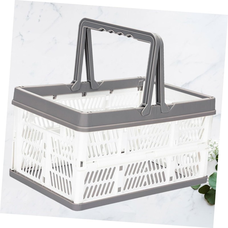 FUNOMOCYA Folding Basket Handle Portable Storage Containers Plastic Storage Basket