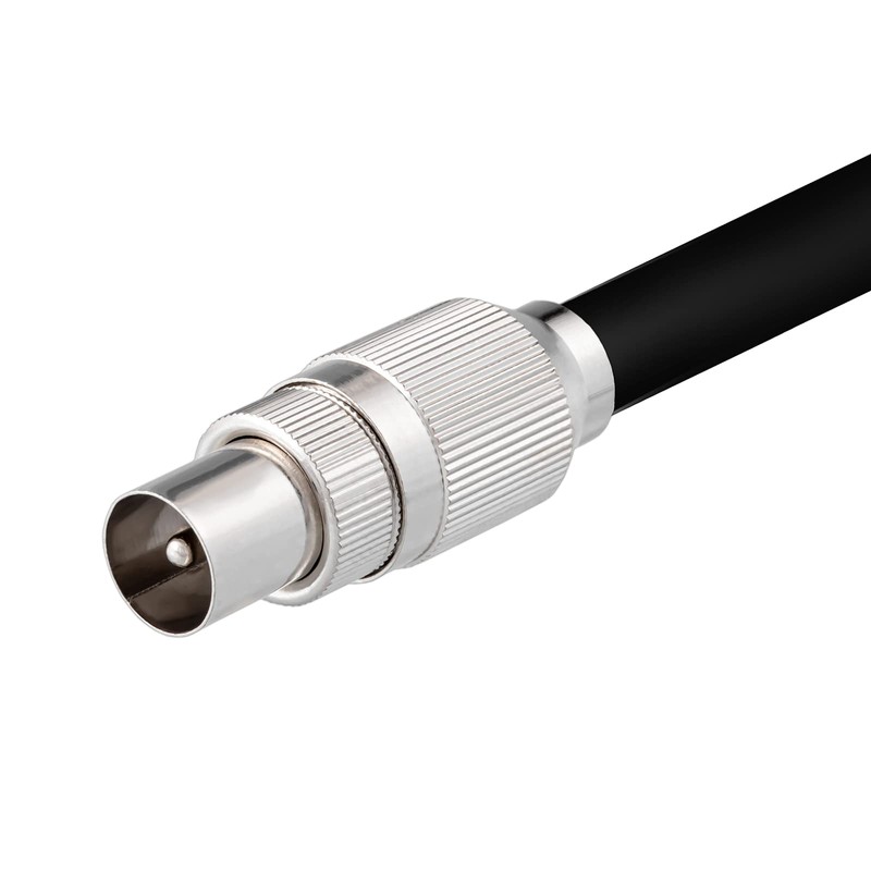 1x IEC Coaxial Male Antenna Cable Coupling Metal Detachable TV