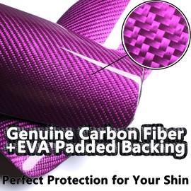 Carbon Fibre Football Shin Pads with Portable Bag and Sleeves, Robust, Ultralight, Shockproof, Breathable, Effective Protection for Adults, Teenagers and Children