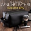Lara Laser Works Toiletry Bag for Men, Genuine Leather Toiletry