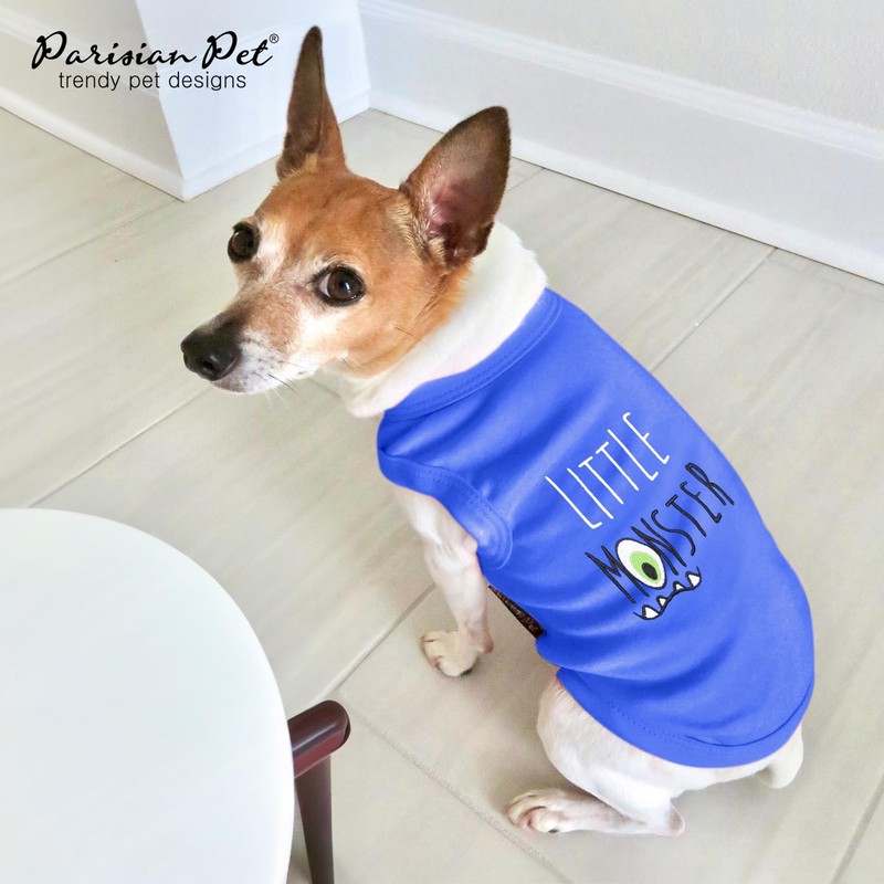 Parisian Pet Dog Tshirt - Embroidered “ Little Monster “