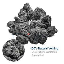KINGRUI 4"-9" Natural Volcanic Lava Rock Aquarium Aquascaping Fish Tank Decor Terrarium Decoration Porous Rock for Paludarium Aquatic Environment-30lb 10-12pcs