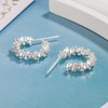 Zeshimb Small Half Hoop Earrings Open Hoop C-shaped Earrings Irregular