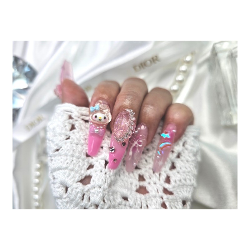  0918 Embo Nail Nail Queen Handmade Nail Tips ✨