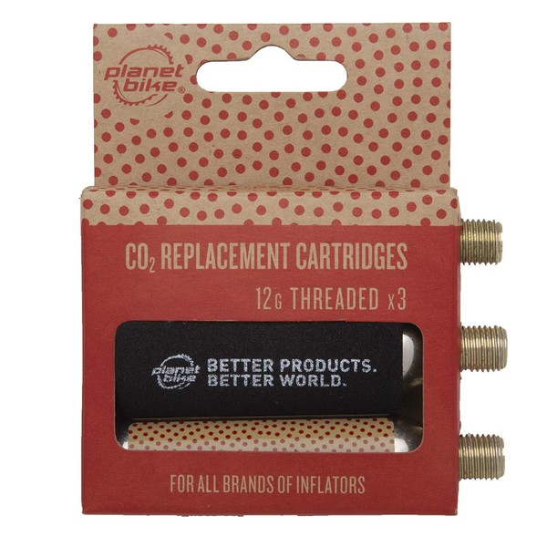 Planet Bike 16g Threaded CO2 Replacement cartridges - 3 Pack