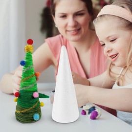 Yardwe White Foam Cone for Crafts:Polystyrene Cone 30cm Styrofoam Christmas Tree Foam Cone DIY Supplies Christmas Tree Table Decoration Flower Arrangements
