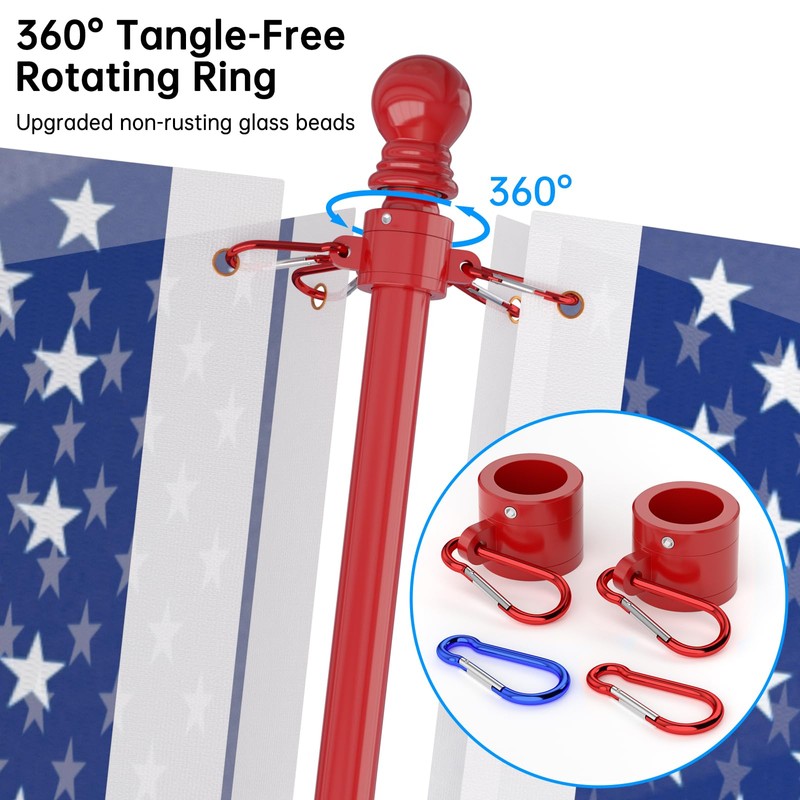 ZMTECH Flag Pole - Upgraded Bracket, 6 FT Stainless Steel