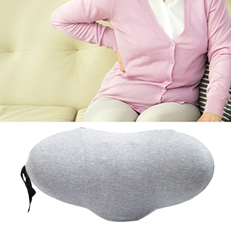 Lumbar Support Pillow Cotton Memory Foam Ergonomic Curve Fit Spinal