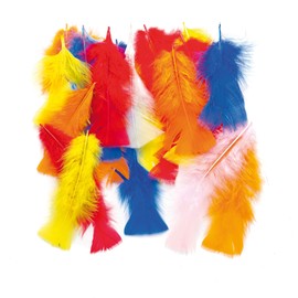 Baker Ross AF391 Colourful Rainbow Craft Feathers - Pack of 150, Craft Decoration Ideal for Children for Crafts at Home, School and Children's Birthday Parties