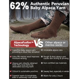 Juclise Alpaca Wool Thick Thermal Winter Hunting Boot Socks 2 Pack Hunting Hiking Moisture Wicking (US, Alpha, Large, Regular, Regular, Camel)