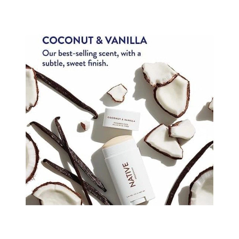 Native Deodorant, Aluminum Free with Baking Soda Coconut & Vanilla,