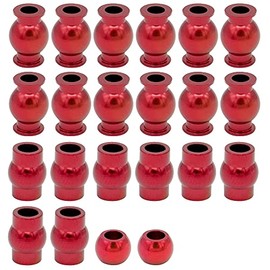 Globact 22 Pcs Aluminum Tie Rods Pivot Ball Shock Pivot Ball Steering Pivot Ball Upgrade Parts for 1/10 Arrma Senton Granite Typhon 4X4 3S&550/Big Rock Vorteks 4X4 3S Replace Model AR330515 (Red)