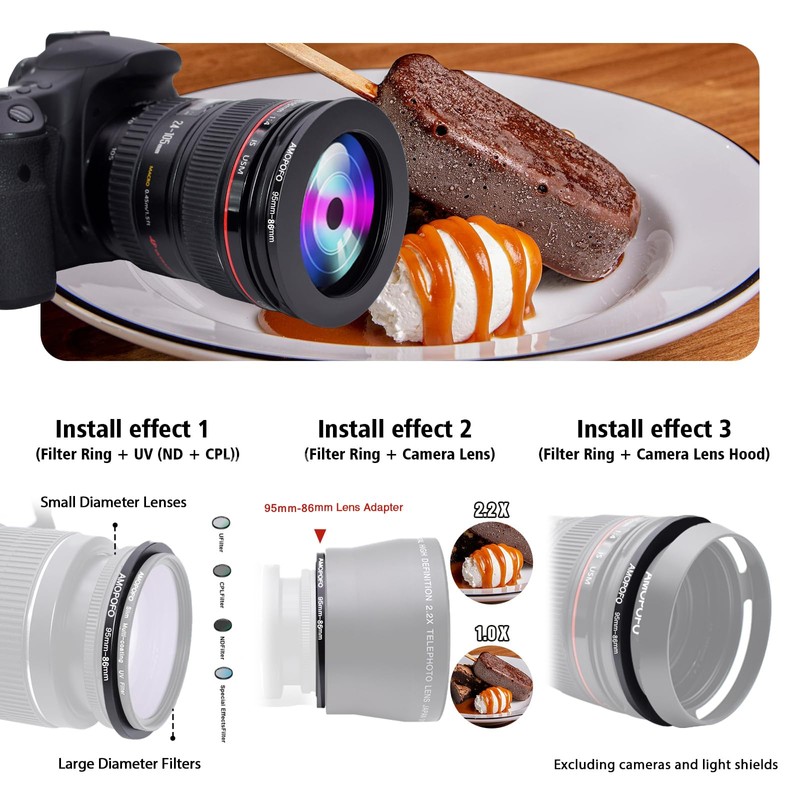 95mm Lens to 86mm Camera Filter Ring,95mm to 86mm Step-Down