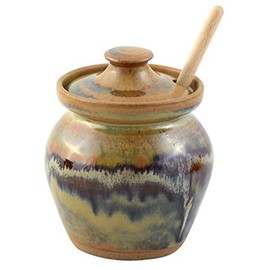 Tuscan Farmhouse Collection: Stoneware Pottery Honey Pot Jar, American Made