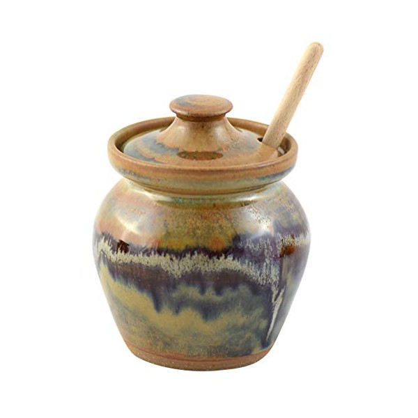 Tuscan Farmhouse Collection: Stoneware Pottery Honey Pot Jar, American Made