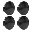 Set of 4 wheel hub caps, 57 mm, black, impact-resistant,