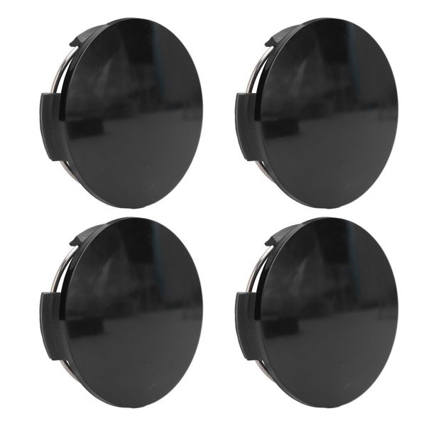 Set of 4 wheel hub caps, 57 mm, black, impact-resistant,
