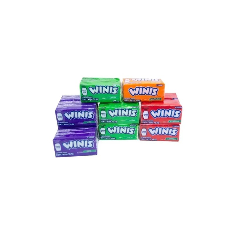 Winis Chicloso Minis Originales Caramelo Suave Dulce 32 Pz