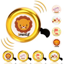Children's Bicycle Bell with 4 Stickers, Gold Bicycle Accessories Children, 120 dB Mini Loud Bicycle Bell for 22 mm Mountain Bike, Bicycle, Children's Bicycle, Bicycle Bell Children Girls Boys