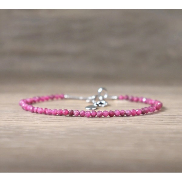 Unbranded Natural Ruby Dainty Anklet Faceted Beads Minimalist Reiki Healing