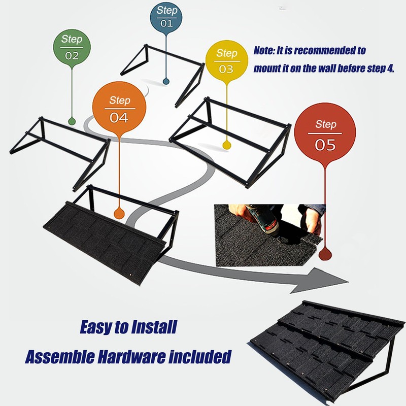 Fixed Metal Awnings 52 in W x 31 in H,