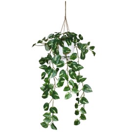 v-max 26" Faux Pothos Plant Hanging with White Pot