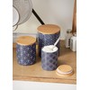 DII Kitchen Ceramics Collection, Canister Set, Mixed Print, Nautical Blue,