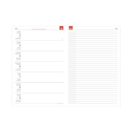X17 - A5 Weekly Planner "Refill" | "Links" 2025, 2 Booklets of 6 Months, Includes Memo Card. Only Suitable for the X17 System. Made in Germany