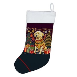 Caroline's Treasures DAC1135CS Yellow Labrador Retriever Christmas Christmas Stocking Fireplace Hanging Stockings Christmas Season Party Decor Family Holiday Decorations