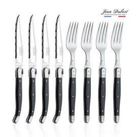 Jean Dubost Laguiole Cutlery Black Fork and Knife 4-Person 8-Piece Set / 장듀보 라귀올 커트러리 블랙 포크 나이프 4인 8p