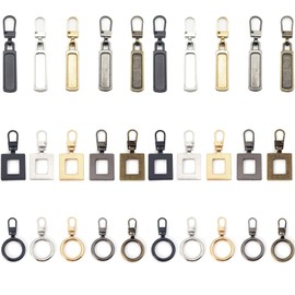 30Pcs Zipper Pull Replacement,3 Styles Zipper Pullers Detachable Zip Pull Tab Repair Metal Zipper Handle,Decorative Zipper Pulls,Zipper Head Handle Mend Repair Kit for Jacket Purse Backpack Handbags