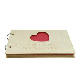 12 Year Anniversary Wooden Scrapbook – Perfect for your Wife or Girlfriend
