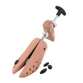 DELFA Cedar Wood Shoe Stretcher with 2-Way Metal Mechanism to Prevent Pressure Points, Pack of 1, beige