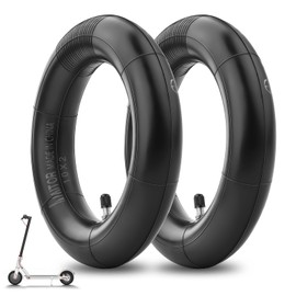 Amitor 10 x 2 E Scooter Hose, 10 Inch Hose, E Scooter Thickened, 10 x 2 E Scooter Double Strength Replacement Hose with Silver Straight Valve, Not Easy Leaking, High Elasticity, Pack of 2