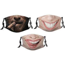 Pack of 3 Face Masks, Funny Masks, Funny Face Cards, Funny Party Masks for Adults, Photo Booth Photo Fancy Dress Photo Prop