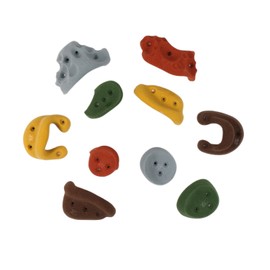 Atomik Rock Climbing Holds Set of 10 Screw-On Incuts in Assorted Earth Tones