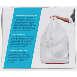 Hippo Sak - Tall Kitchen Garbage Bags with Ergonomic Handles - 13 Gallon Trash Bags - Super Strong, Patented Reinforced Bottom & Leak Proof Tall Kitchen Trash Bags - Heavy Duty Trash Bags (45 Count)