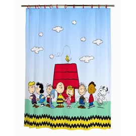 Franco Peanuts - Juego de 13 Cortinas de Ducha y Anillos (Producto 100% con Licencia Oficial)
