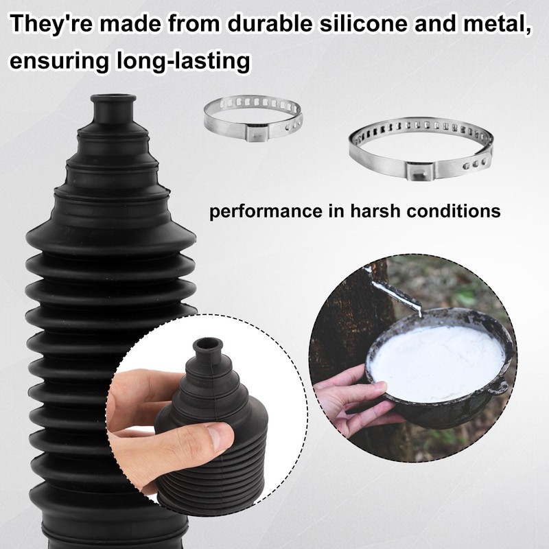 Inner Tie Rod Boot Kit, 8.66x2.36x2.36in Silicone Steering Rack Boot